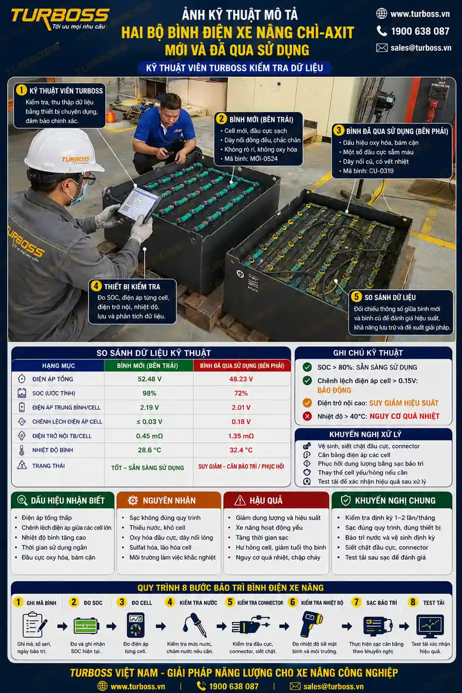 Bình Điện Xe Nâng Mới Và Đã Qua Sử Dụng: So Sánh 9 Tiêu Chí Trước Khi Chọn