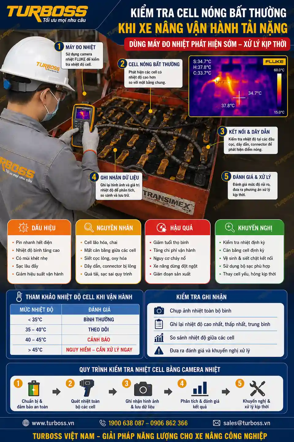 C-rate bình điện xe nâng cao có thể làm cell nóng và tụt áp nhanh