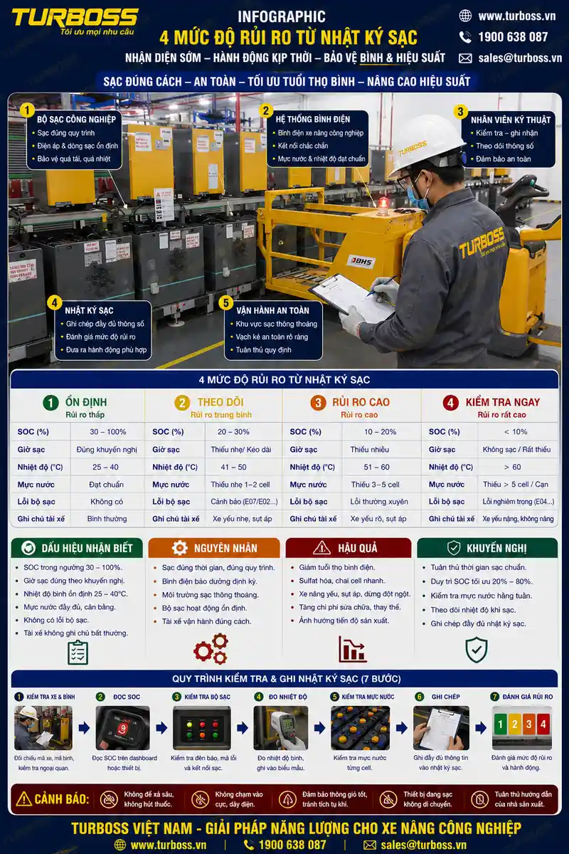 Phân loại rủi ro từ nhật ký sạc bình điện xe nâng